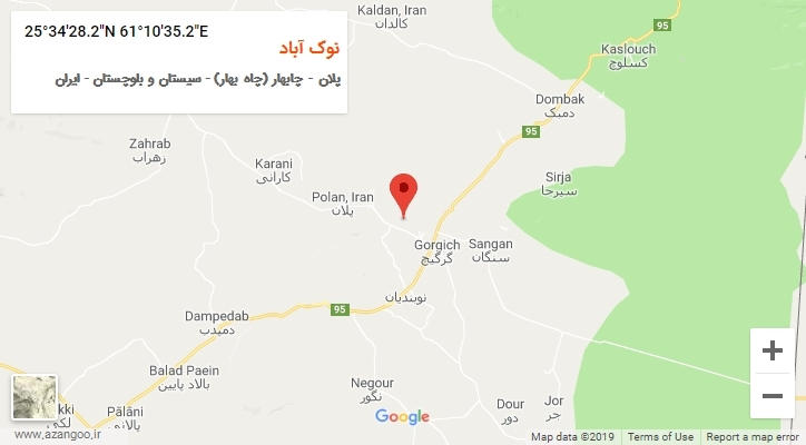 روستای نوک آباد بر روی نقشه