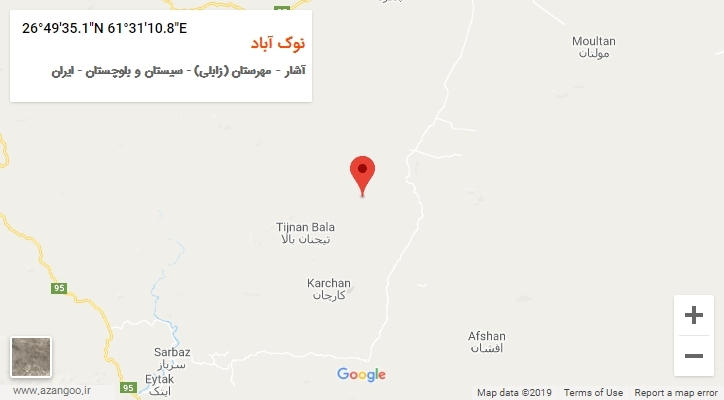 روستای نوک آباد بر روی نقشه