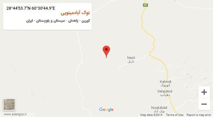 روستای نوک آبادمینویی بر روی نقشه