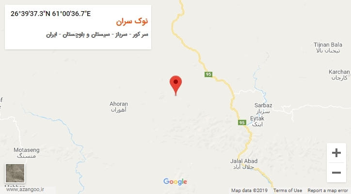 روستای نوک سران بر روی نقشه
