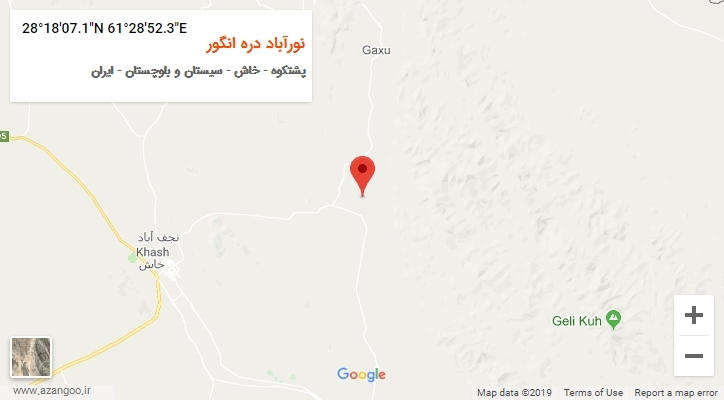 روستای نورآباد دره انگور بر روی نقشه