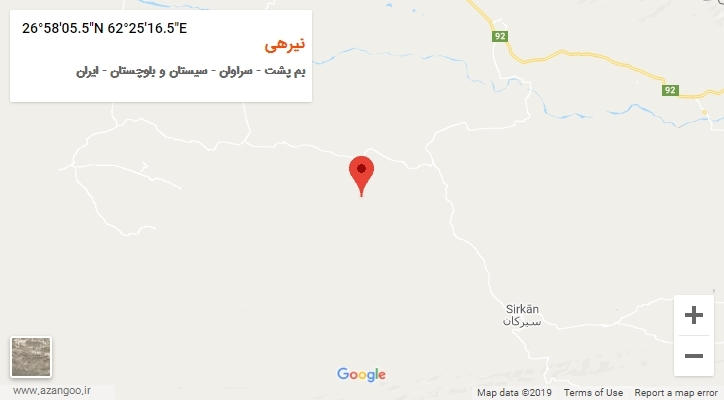 روستای نیرهی بر روی نقشه
