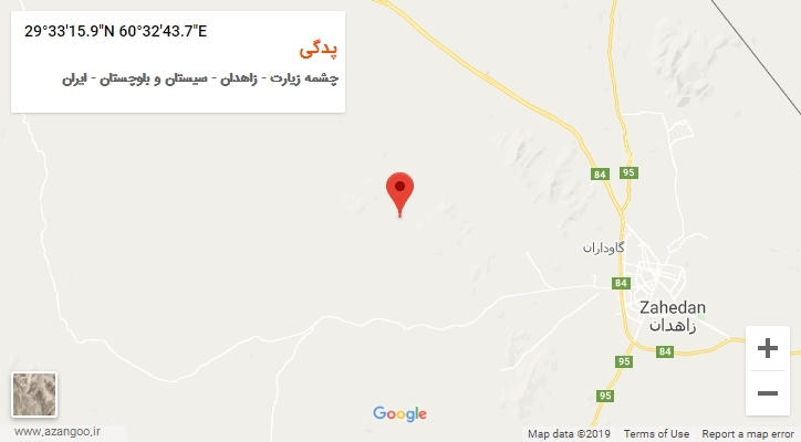 روستای پدگی بر روی نقشه