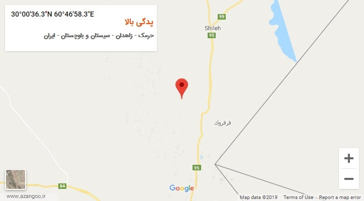 روستای پدگی بالا بر روی نقشه