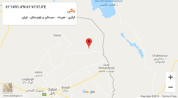 روستای پلگی بر روی نقشه