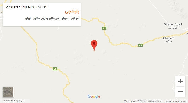 روستای پلوشچی بر روی نقشه