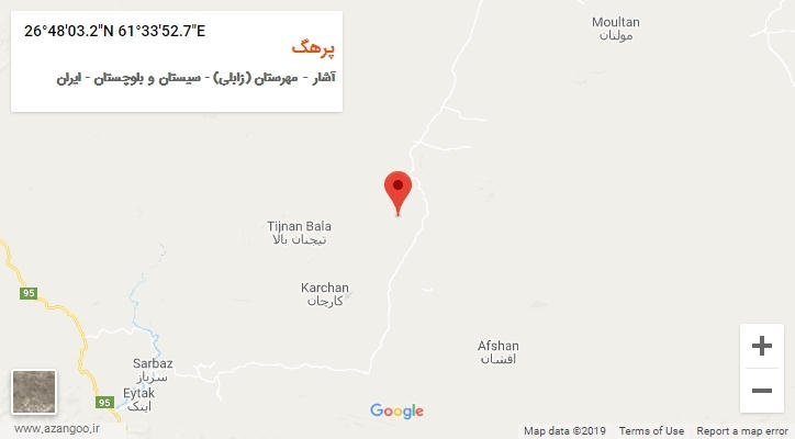 روستای پرهگ بر روی نقشه