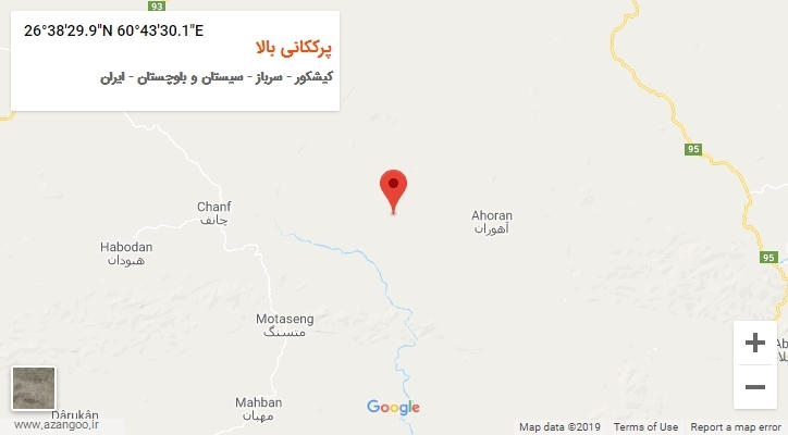 روستای پرککانی بالا بر روی نقشه