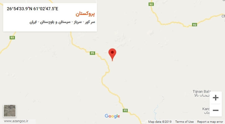روستای پروکستان بر روی نقشه