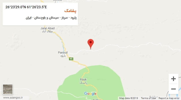 روستای پشامک بر روی نقشه