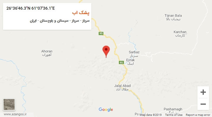 روستای پشک اب بر روی نقشه