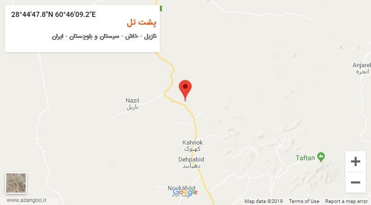 روستای پشت تل بر روی نقشه