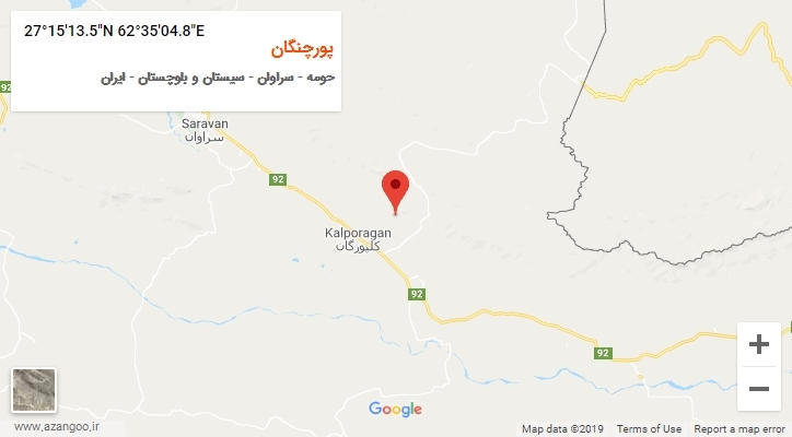 روستای پورچنگان بر روی نقشه