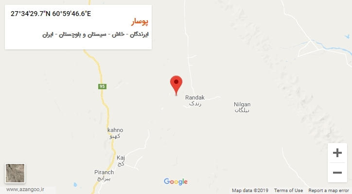 روستای پوسار بر روی نقشه