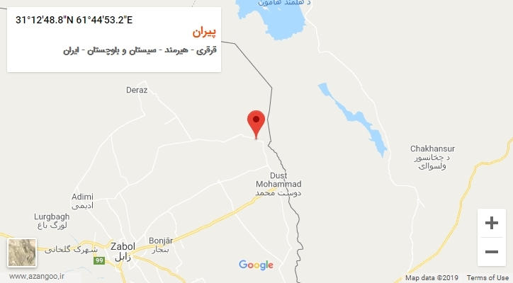 روستای پیران بر روی نقشه