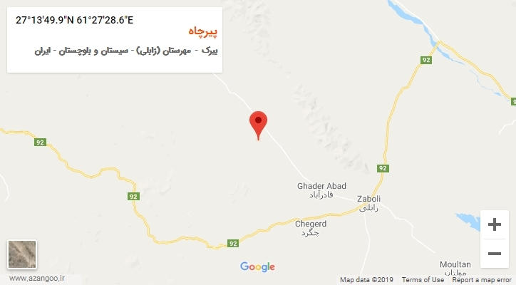 روستای پیرچاه بر روی نقشه