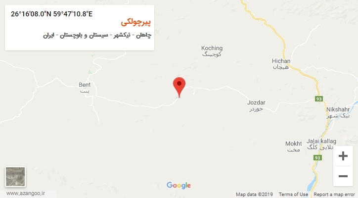 روستای پیرچولکی بر روی نقشه