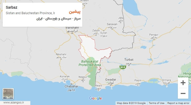 دهستان پیشین بر روی نقشه