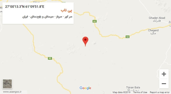 روستای پی تاب بر روی نقشه