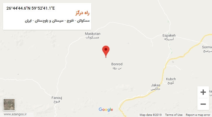 روستای راه درگز بر روی نقشه