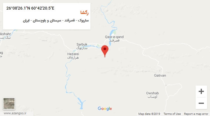 روستای رگشا بر روی نقشه