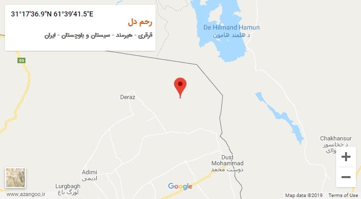 روستای رحم دل بر روی نقشه