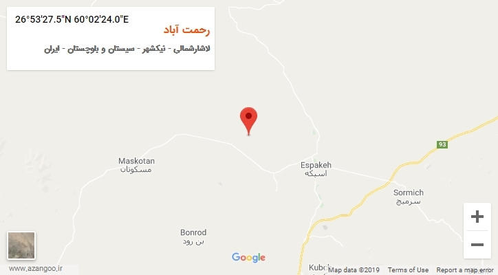 روستای رحمت آباد بر روی نقشه