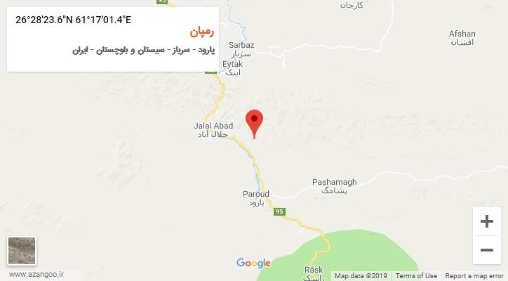 روستای رمپان بر روی نقشه