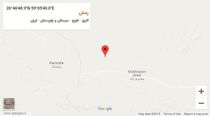 روستای رمش بر روی نقشه