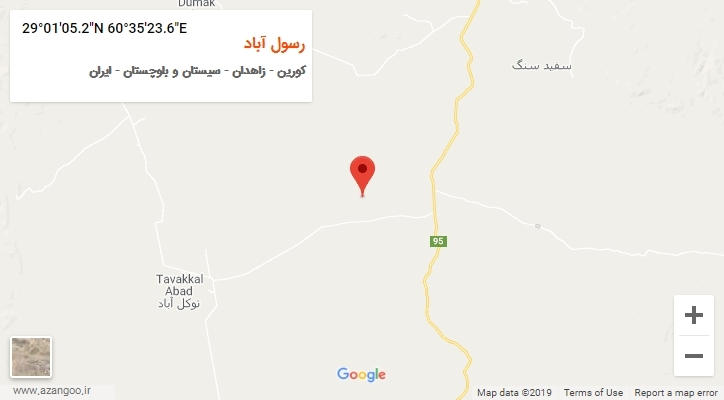 روستای رسول آباد بر روی نقشه