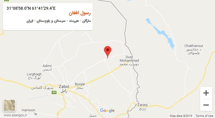 روستای رسول افغان بر روی نقشه