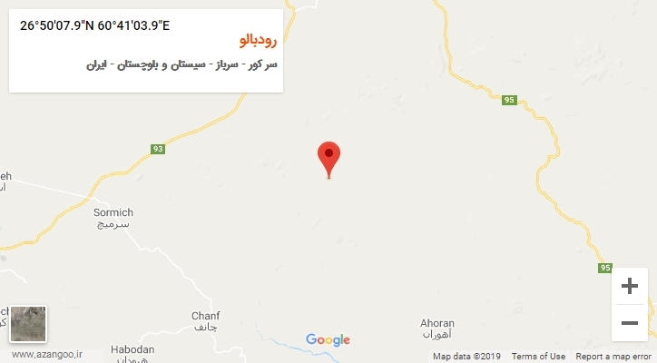 روستای رودبالو بر روی نقشه