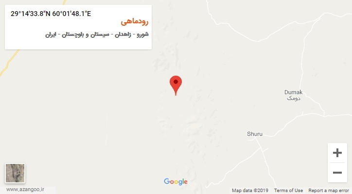 روستای رودماهی بر روی نقشه