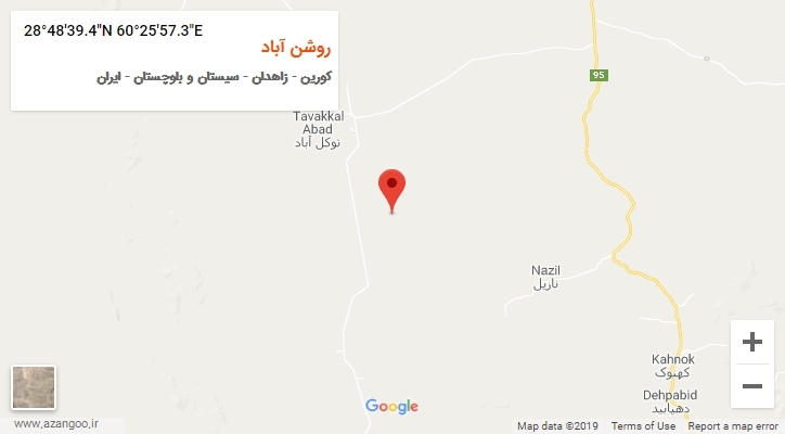 روستای روشن آباد بر روی نقشه