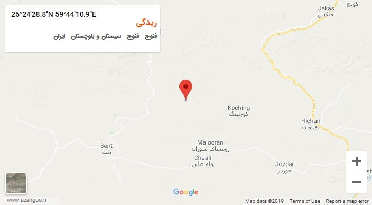 روستای ریدگی بر روی نقشه