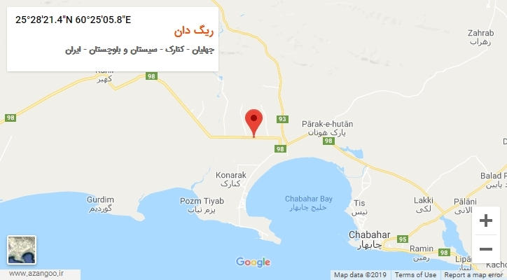 روستای ریگ دان بر روی نقشه