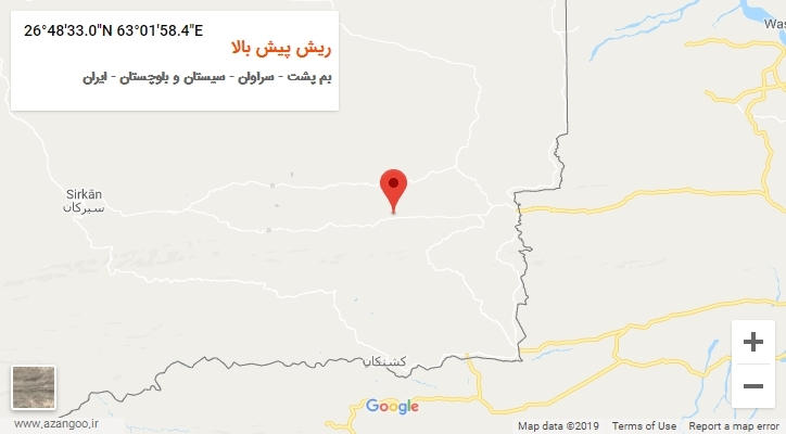 روستای ریش پیش بالا بر روی نقشه