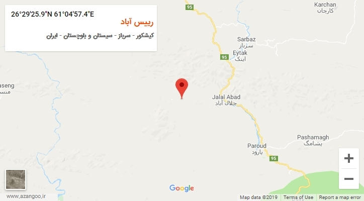 روستای رییس آباد بر روی نقشه