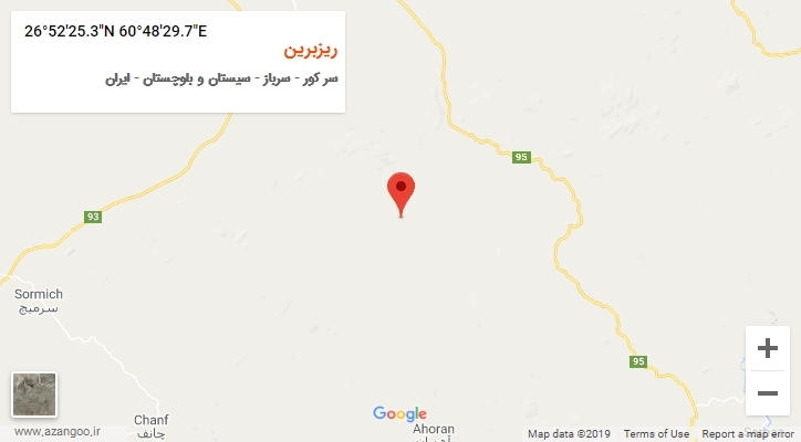 روستای ریزبرین بر روی نقشه