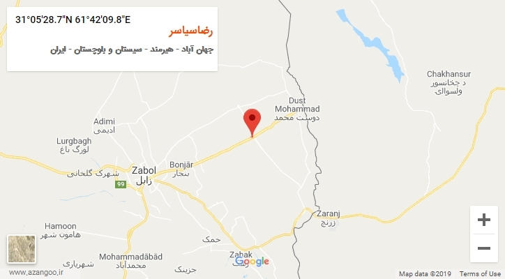 روستای رضاسیاسر بر روی نقشه
