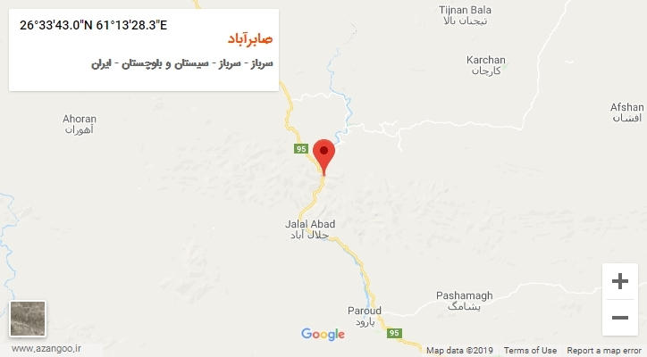 روستای صابرآباد بر روی نقشه