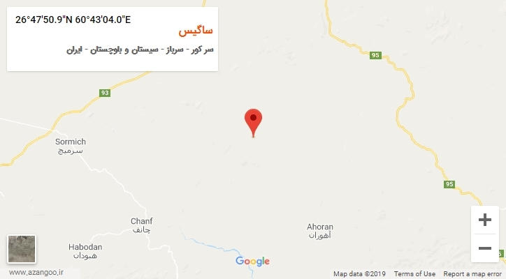 روستای ساگیس بر روی نقشه