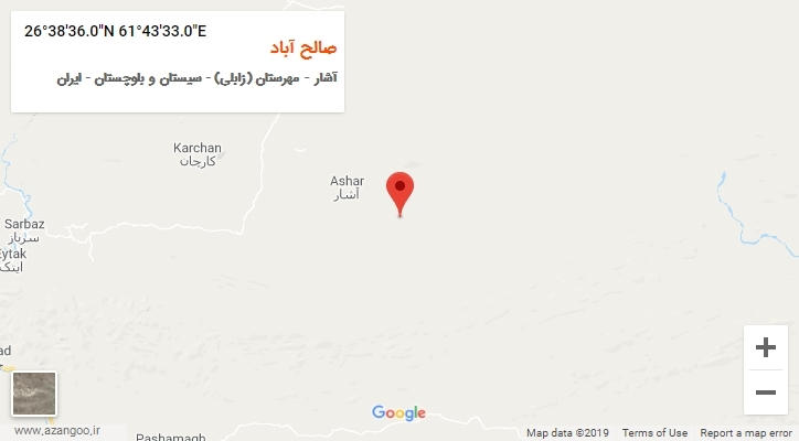 روستای صالح آباد بر روی نقشه