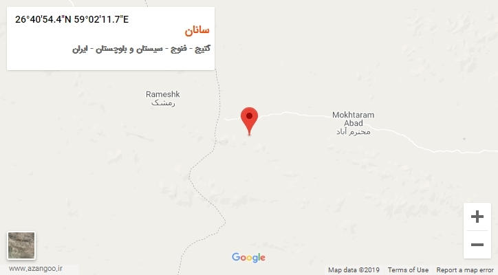 روستای سانان بر روی نقشه