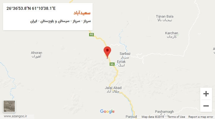 روستای سعیدآباد بر روی نقشه
