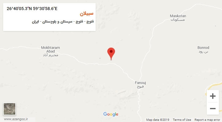 روستای سبیلان بر روی نقشه