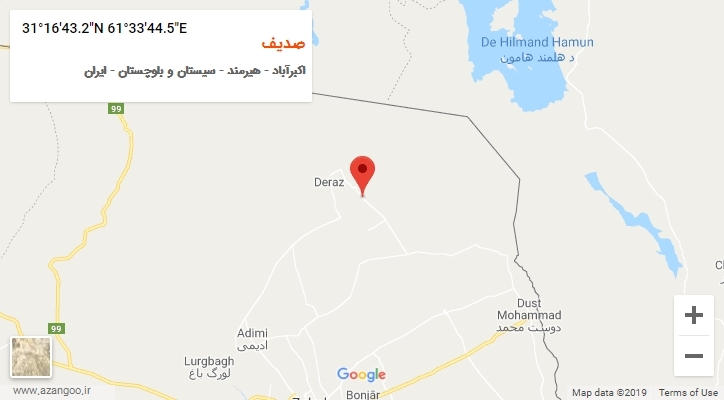 روستای صدیف بر روی نقشه