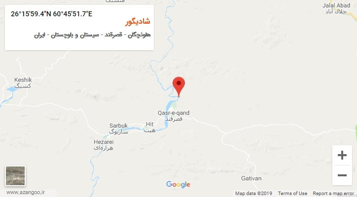 روستای شادیگور بر روی نقشه