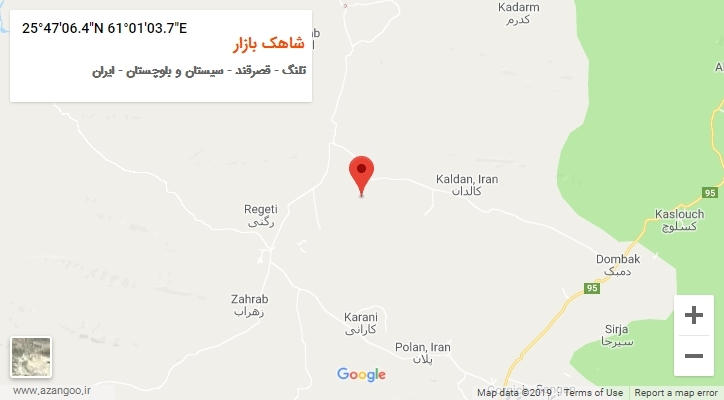 روستای شاهک بازار بر روی نقشه