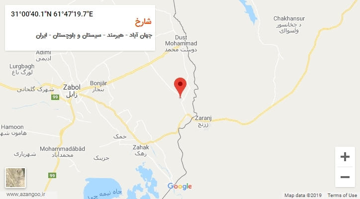 روستای شارخ بر روی نقشه